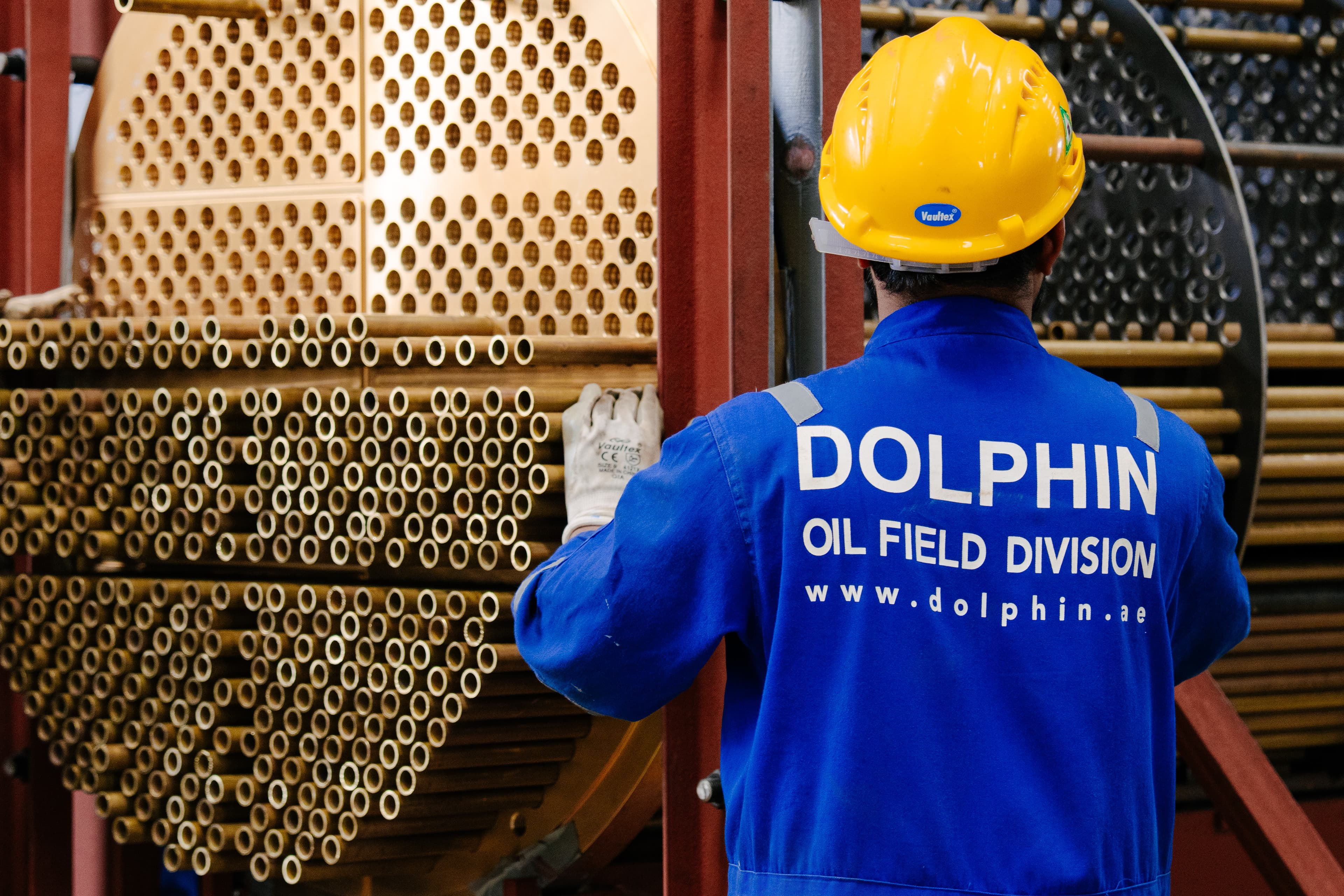 A finished Dolphin Group heat exchanger tube bundle ready for shipment