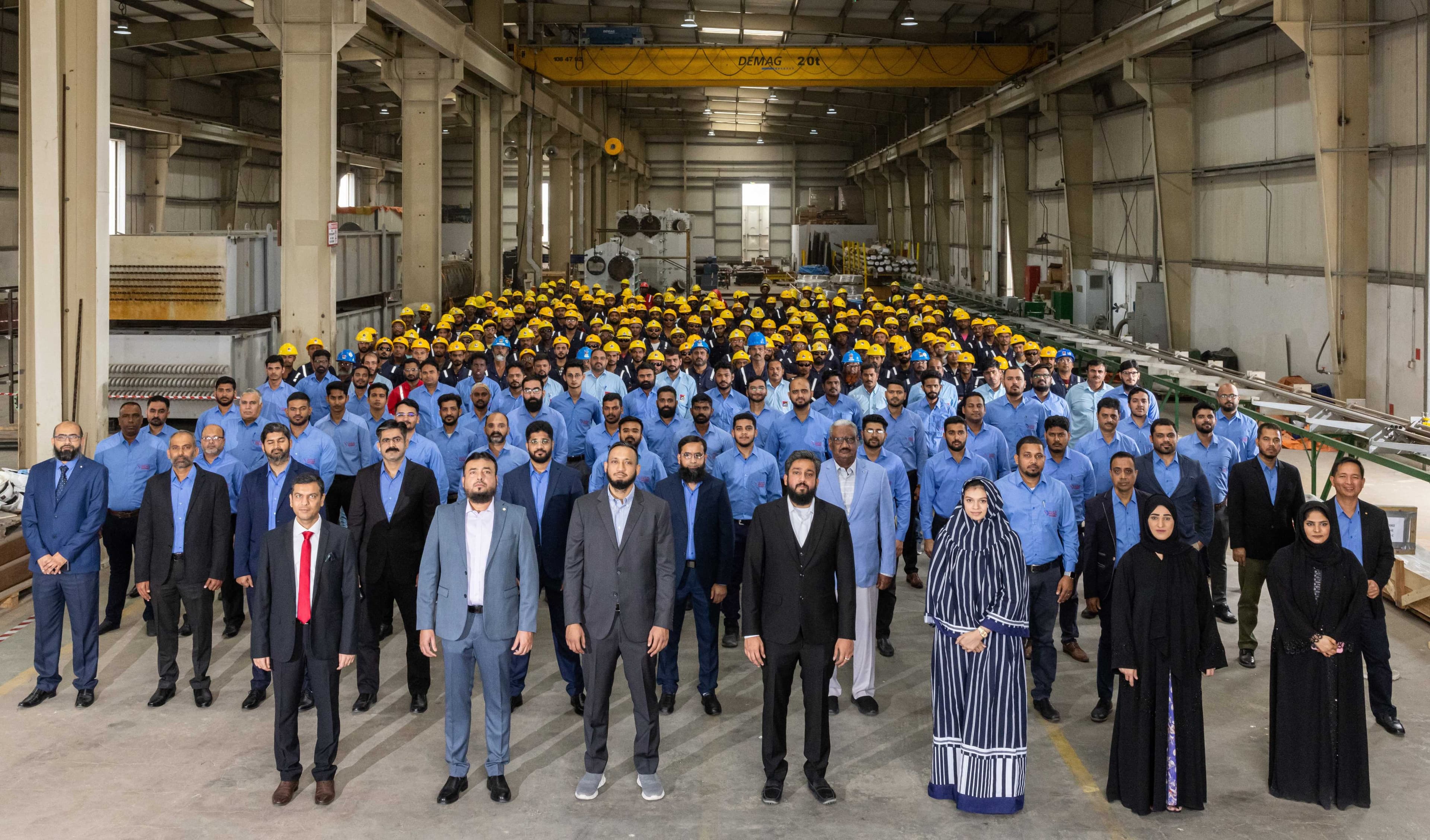 The full Dolphin Group workforce at the Abu Dhabi facility