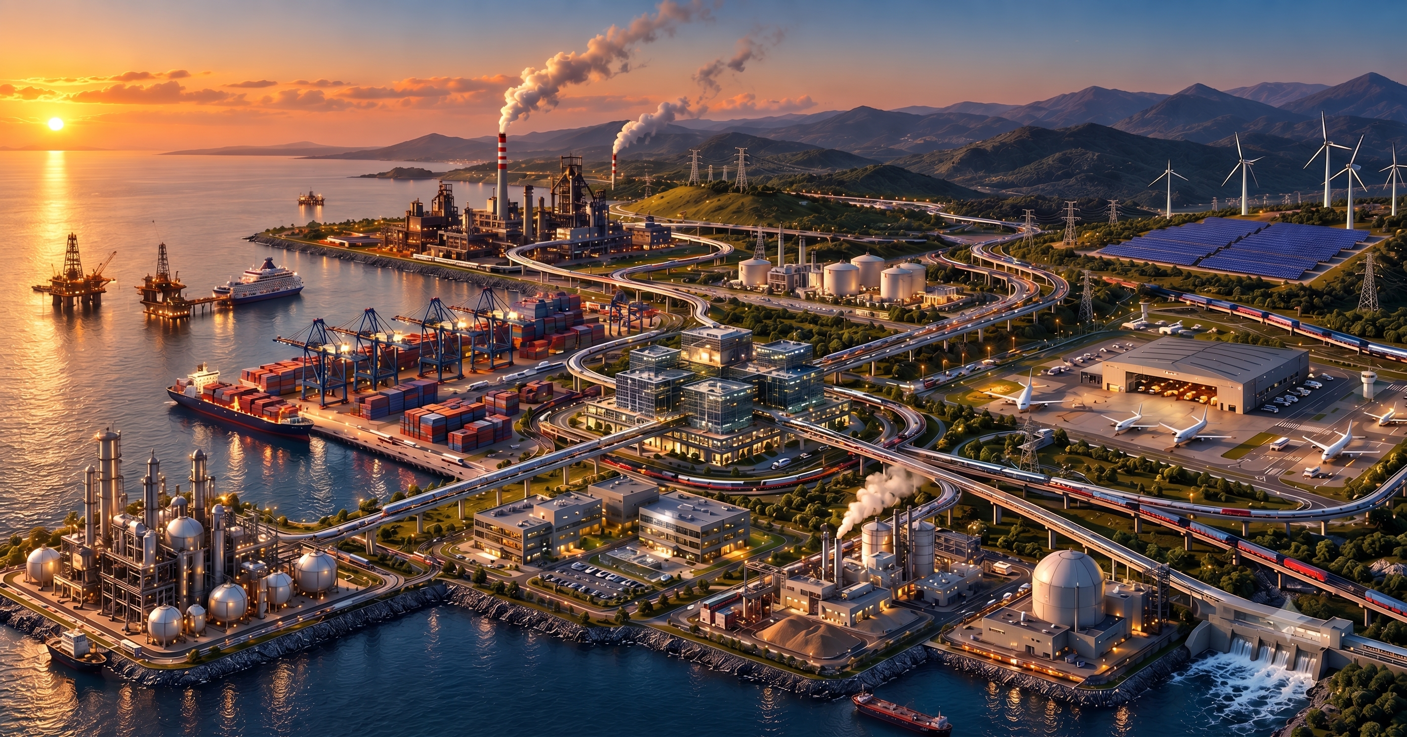 Global industries served by Dolphin Group — oil & gas, power, marine, aviation, chemicals and more